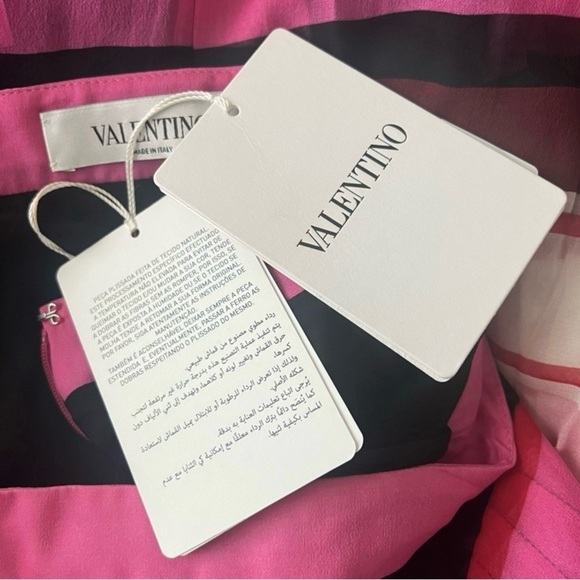NEW VALENTINO GARAVANI STRIPED SILK MIDI SKIRT - Picture 9 of 13